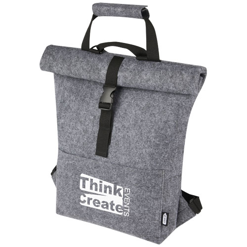 Printed Felta GRS recycled felt roll-top bike bags 13L