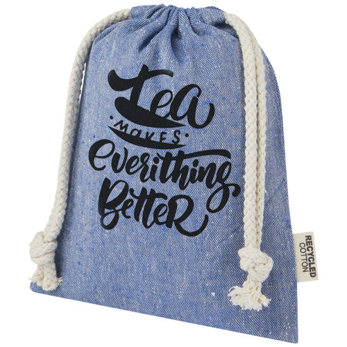 Branded Pheebs 150 g/m² GRS recycled cotton gift bags small 0.5L