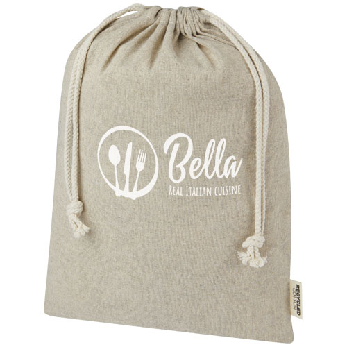 Branded Pheebs 150 g/m² GRS recycled cotton gift bags large 4L