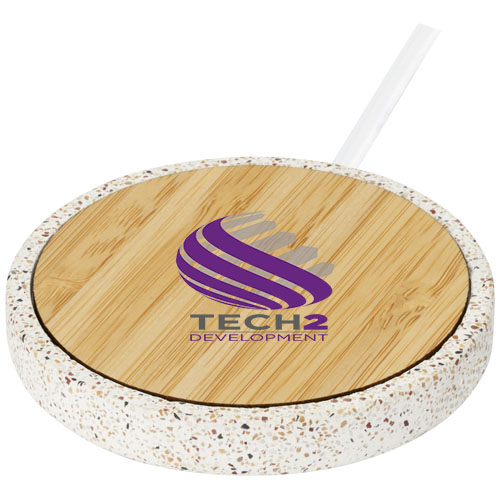 Promotional Terrazzo 10W wireless bamboo charging pads