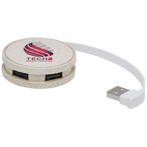 Promotional Printed Kenzu wheat straw USB hubs
