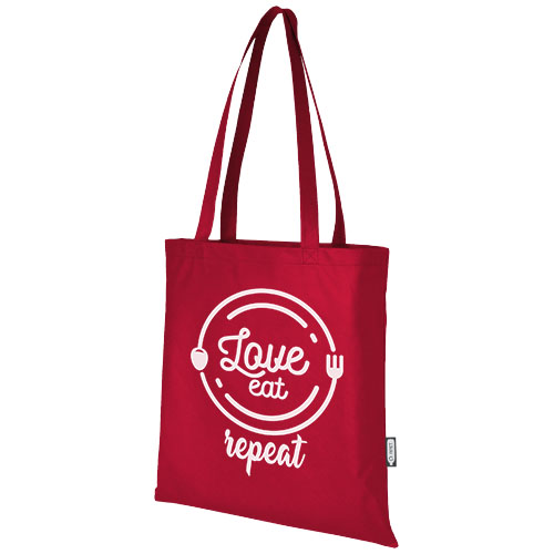 Printed Zeus GRS recycled non-woven convention tote bags 6L