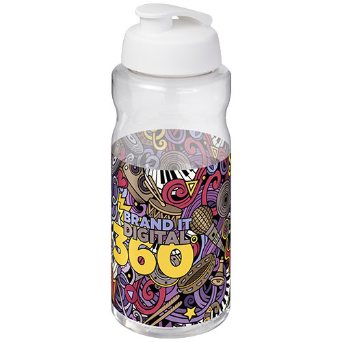 H2O Active® Big Base 1 litre flip lid sport bottles Printed Logo 