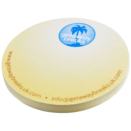 Eco Promotional Sticky-Mate® circle-shaped recycled sticky notes