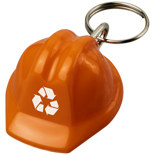 Printed Kolt hard hat-shaped recycled keychains