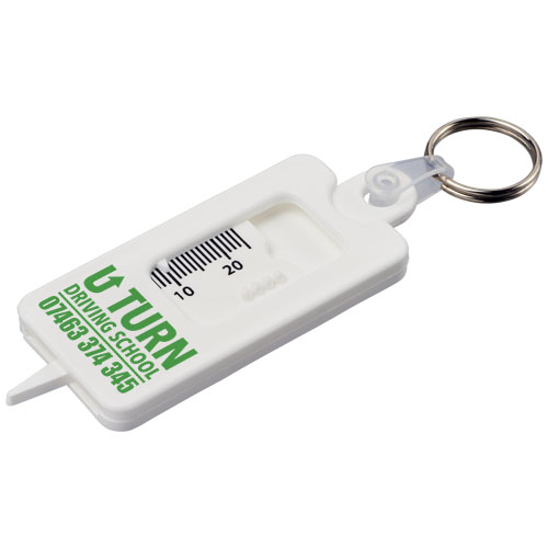 Custom Branded Eco Kym recycled tyre tread check keychains
