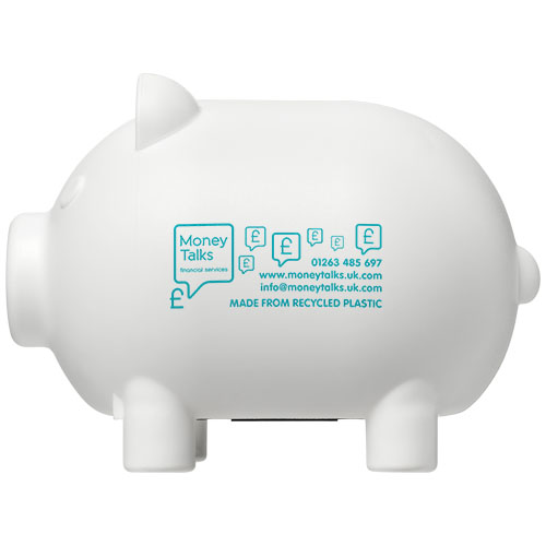 Promotional Eco Oink recycled plastic piggy banks