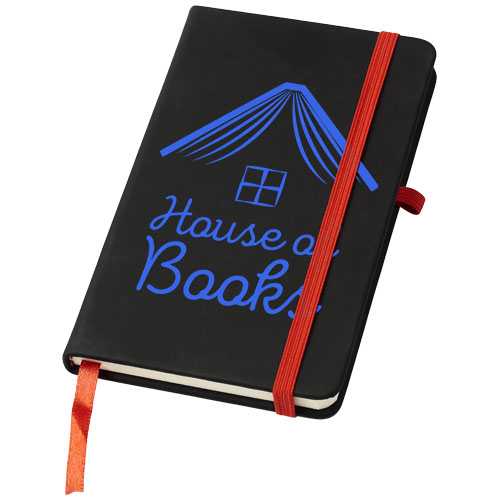 Branded Noir A6 notebook with lined pages Soft Touch PU