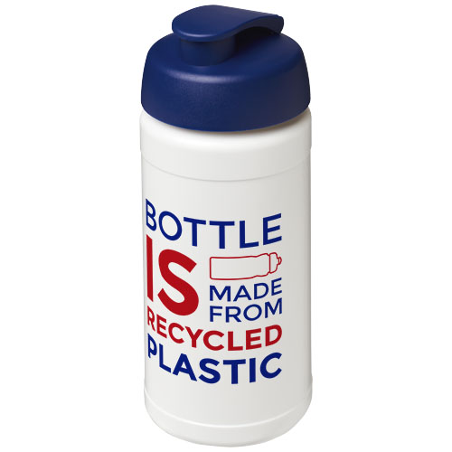 Eco Printed Baseline 500 ml recycled sport bottle with flip lid