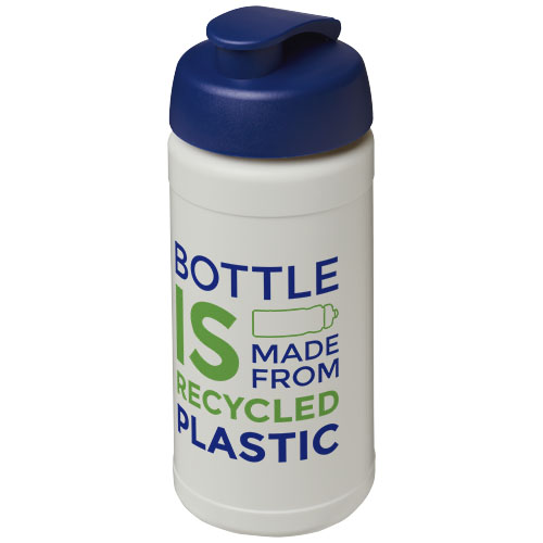 Eco Printed Baseline 500 ml recycled sport bottle with flip lid