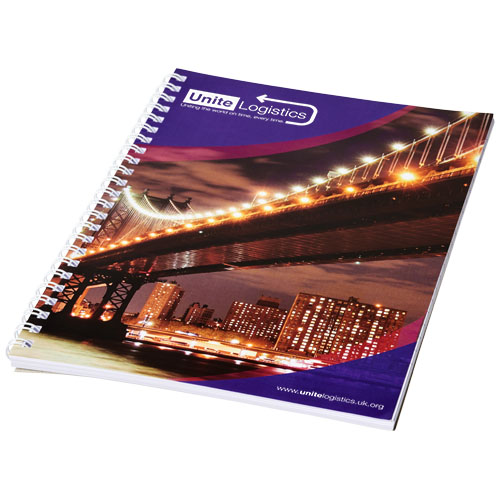Desk-Mate® A5 spiral notebooks with printed back cover