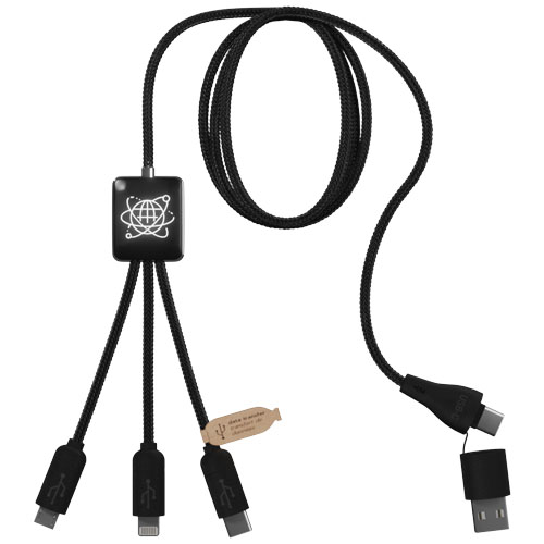 Promotional Printed SCX.design C45 5-in-1 rPET phone charging cable with data transfer