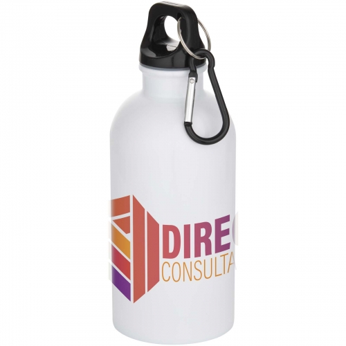 Oregon 400 ml sublimation RCS recycled single wall stainless steel water bottle with carabiner