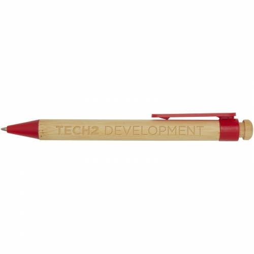 Rattan bamboo and recycled plastic ballpoint pen (black ink)