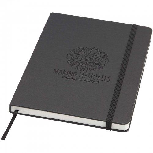 Printed Holm A5 stone paper hard cover notebook with lined pages