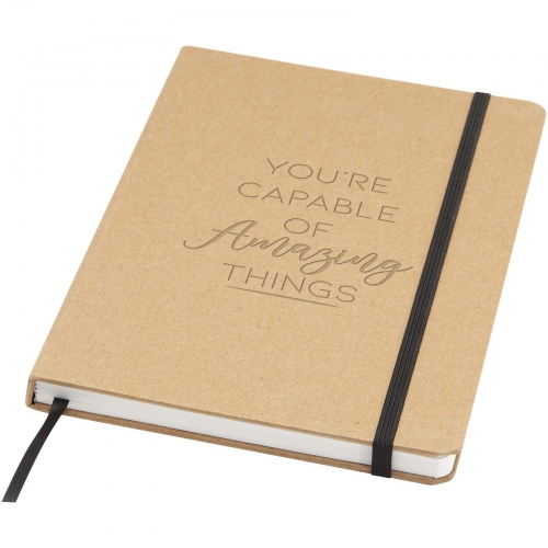 Printed Holm A5 stone paper hard cover notebook with lined pages