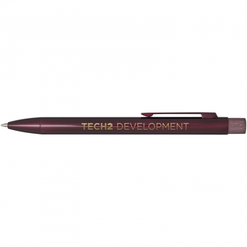 Branded Beatriz recycled brass ballpoint pen (black ink)