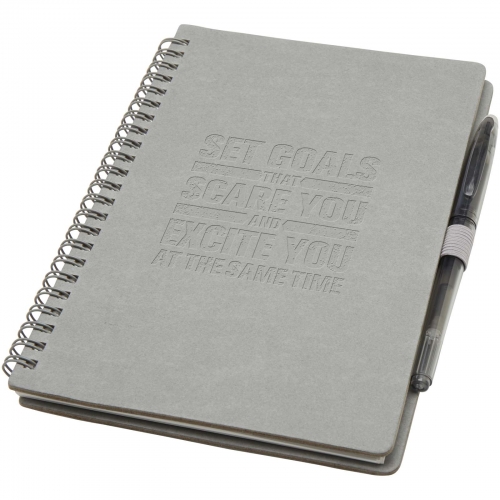 Printed Slate A5 reusable hard cover notebook and pen set (black ink)