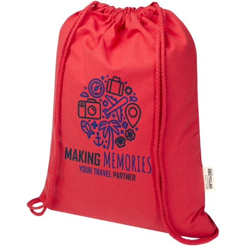 Oregon Blend 140 g/mÂ² GRS recycled drawstring bag 5L