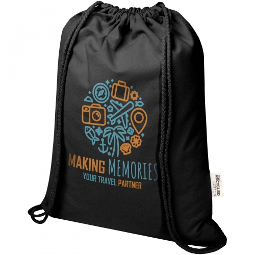 Oregon Blend 140 g/mÂ² GRS recycled drawstring bag 5L