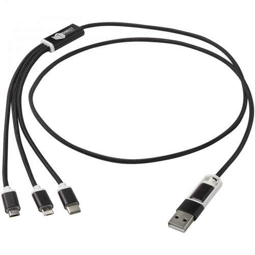 Branded Versatile 5-1 recycled aluminium charging cable