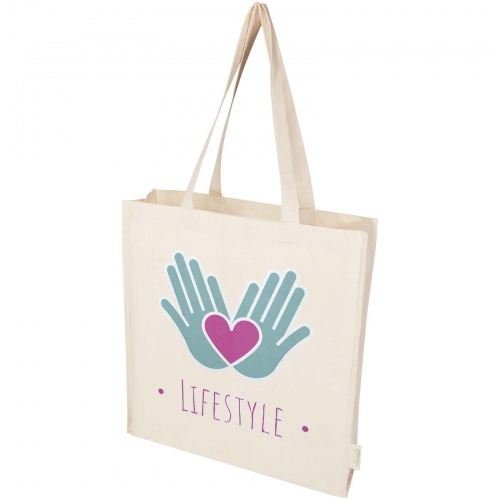 Branded Orissa 180 g/mÂ² organic full gusset tote bag 14L
