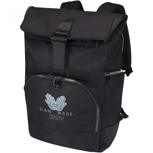 Branded Rhine 15â? GRS recycled rolltop backpack 18L