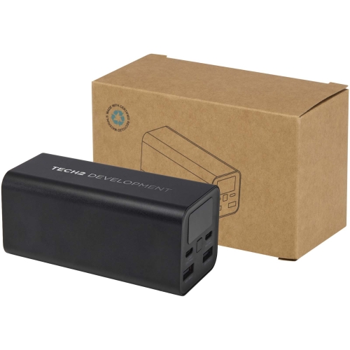 Acamar 20.000 mAh 70W recycled aluminium laptop power bank - Branded Logo