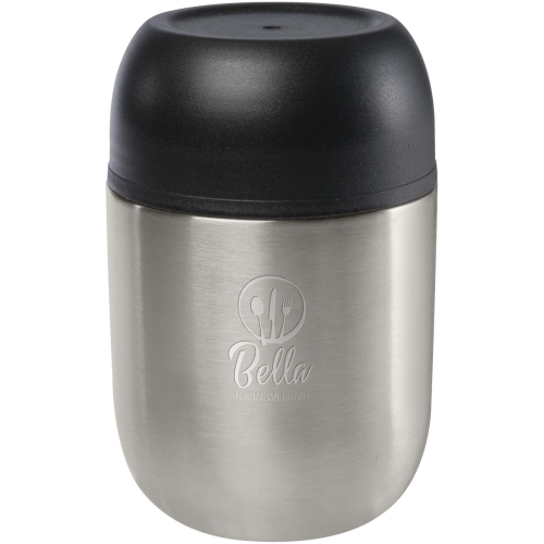 Supo 480 ml double-walled recycled stainless steel lunch pot with foldable spoon