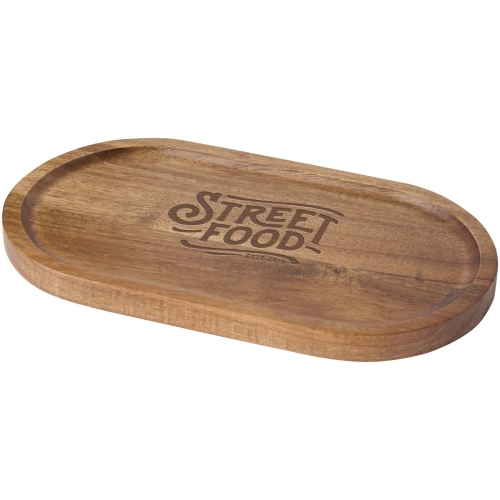 Branded Edge acacia wood serving tray