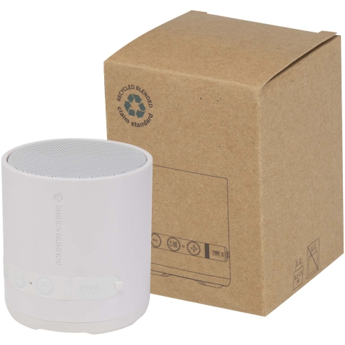Hunor 3W recycled plastic wireless speaker with Custom Logo