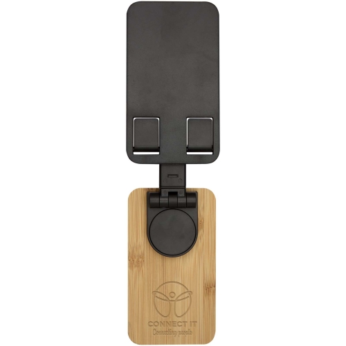 Alfirk recycled plastic foldeable desk phone stand with bamboo details wth Custom Logo