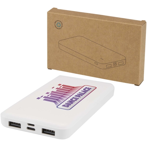 Intan 10.000 mAh 10W recycled plastic power bank with Printed Logo