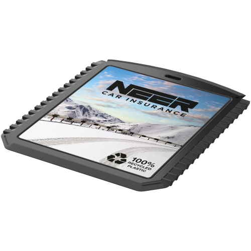 Thrym rectangular recycled plastic ice scraper with Custom Logo