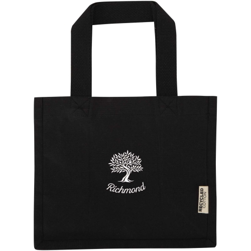 Odessa 220 g/mÂ² GRS recycled cotton mini gusset tote bag 9L with Printed Logo