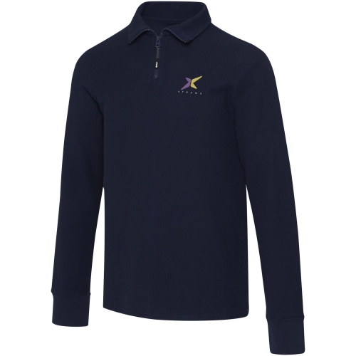 Apollo 245 g/mÂ² long sleeve unisex half zip polo