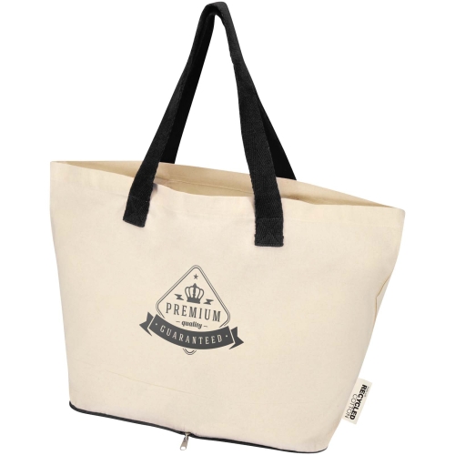 Sierra 140 g/mÂ² GRS recycled foldable cotton tote bag 12L