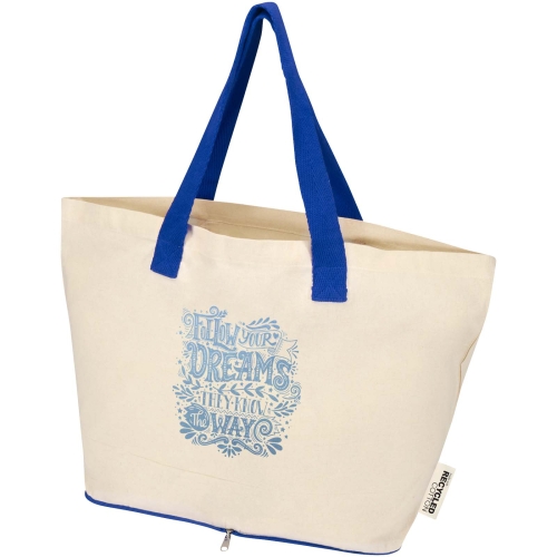 Sierra 140 g/mÂ² GRS recycled foldable cotton tote bag 12L