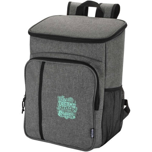 Branded Tundra GRS recycled picnic cooler backpack with cutlery set 20L