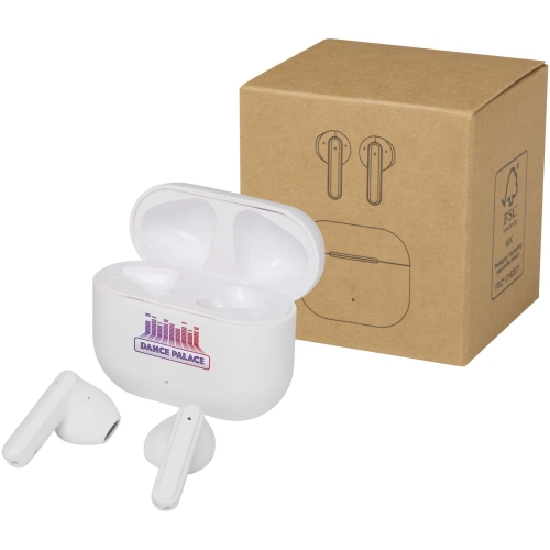 Branded Altais recycled plastic True Wireless Bluetooth earbuds