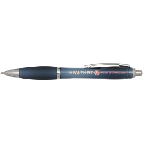 Nash RCS recycled plastic ballpoint pen with coloured barrel and grip (black ink) with Custom Logo