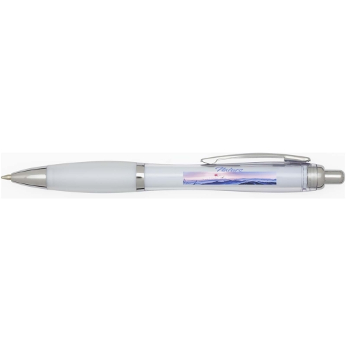 Nash RCS recycled plastic ballpoint pen with coloured barrel and grip (black ink) with Custom Logo