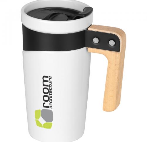Grotto 475 Ml Ceramic Travel Mugs With Handle Custom Logo