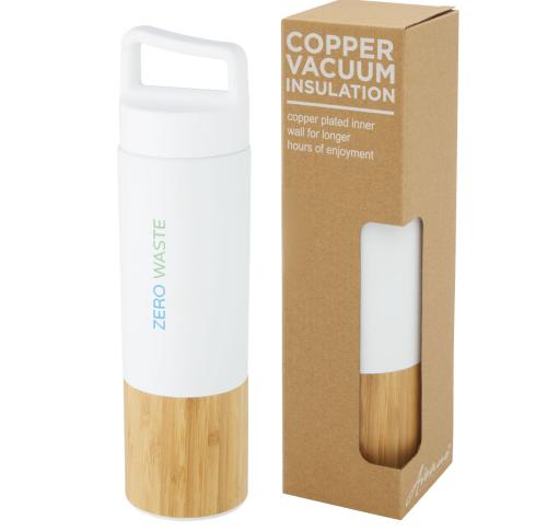 Promotional  540 Ml Copper Vacuum Insulated Stainless Steel Bottle With Bamboo Outer Wall