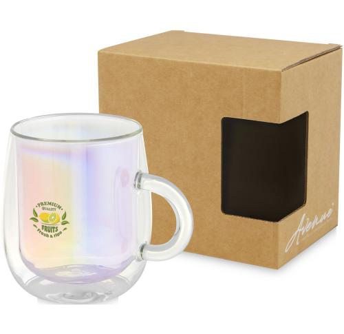 Promotional Printed 330 Ml Glass Coffee/Tea Mugs 100% Borisilicate