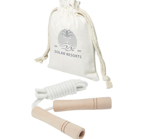 Branded Wooden Skipping Rope In Cotton Pouch London