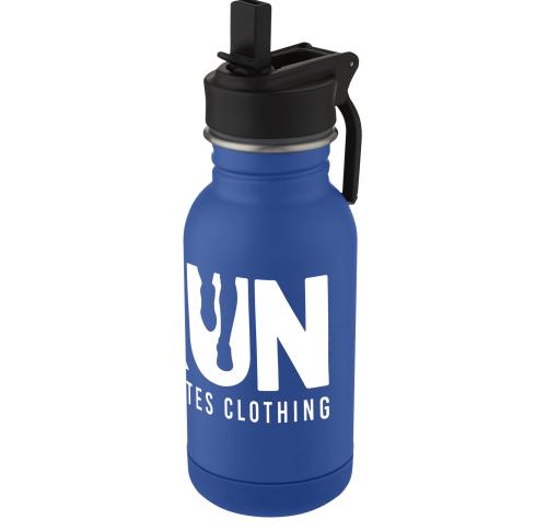 Logo Stainless Steel Sport Bottles With Straw And Loop Lina 400 Ml 