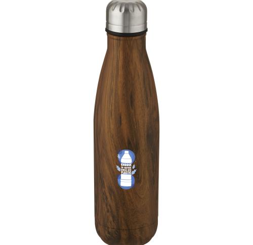 Branded Stainless Steel Bottles With Wood Print 500 Ml Vacuum Insulated 
