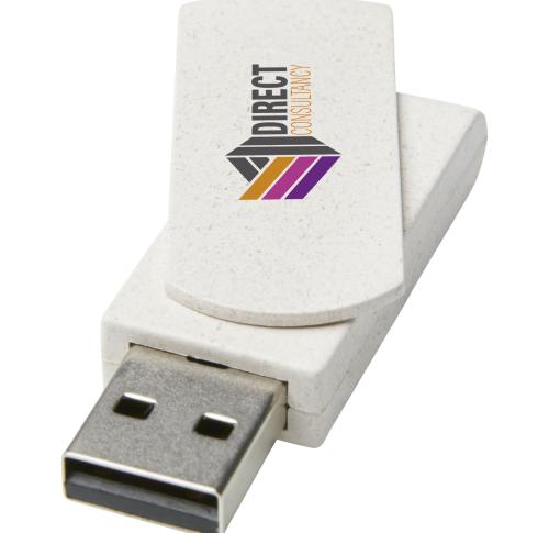Promotional Rotate 8GB Wheat Straw USB Flash Drive