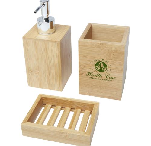 Hedon 3-piece bamboo bathroom set